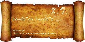 Kovách Teréz névjegykártya
